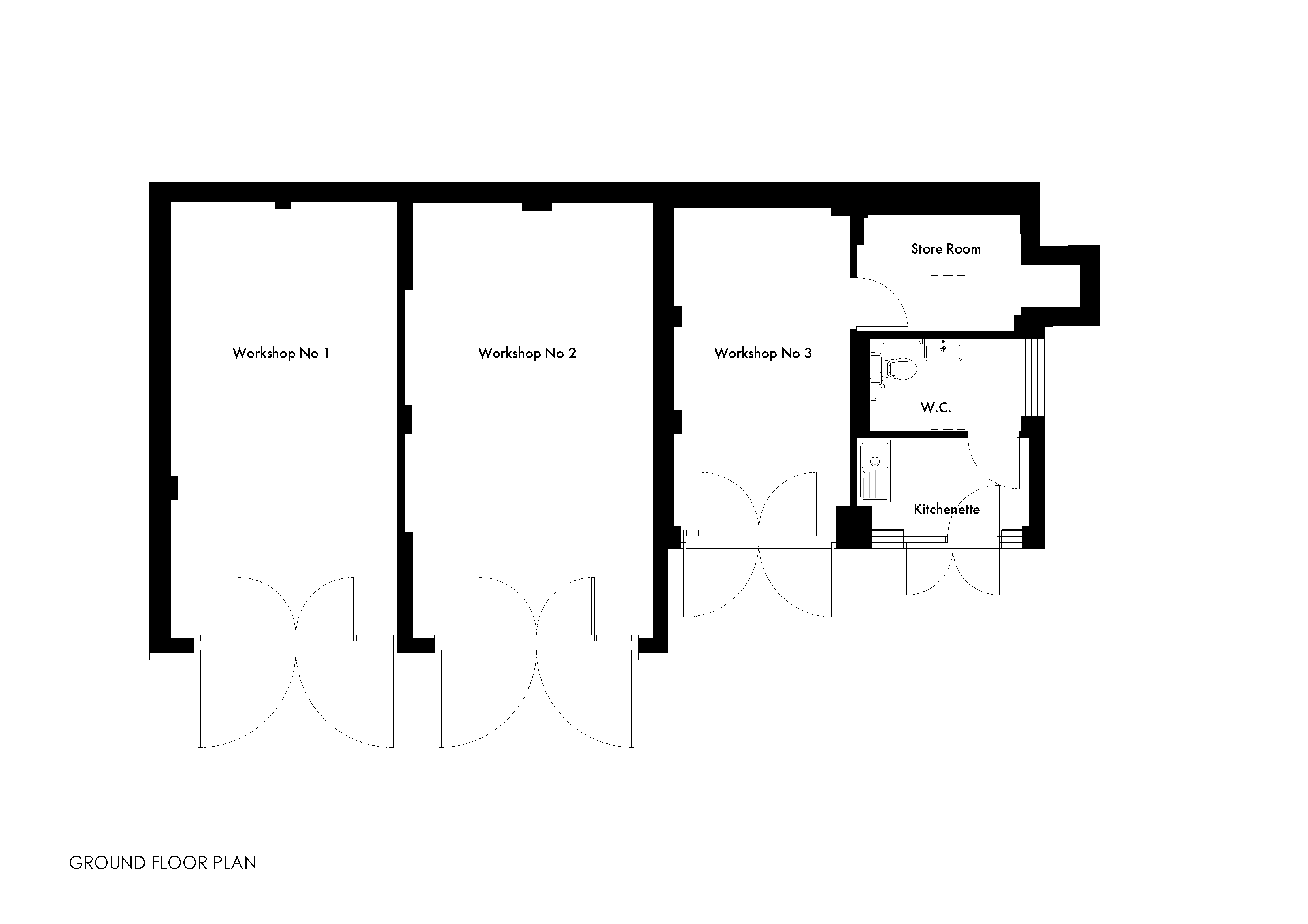 Floorplan of Masters House, showing locations of workspaces